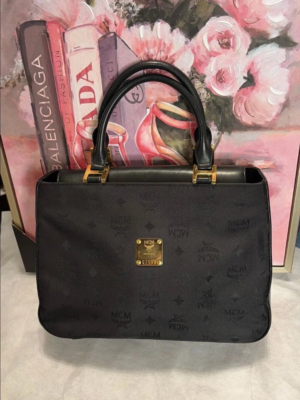 MCM Black Visetos Structured Top Handle Bag ✨🖤 Reasonable offers accepted